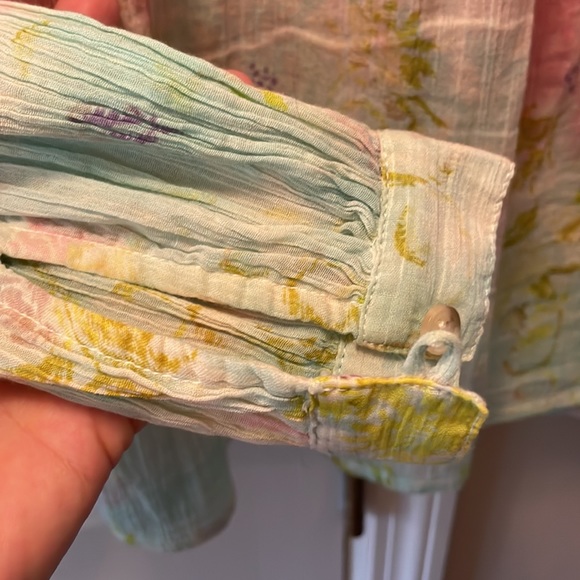 Anthropologie Pilcro Top sz S pink and teal tie dye - Picture 9 of 10